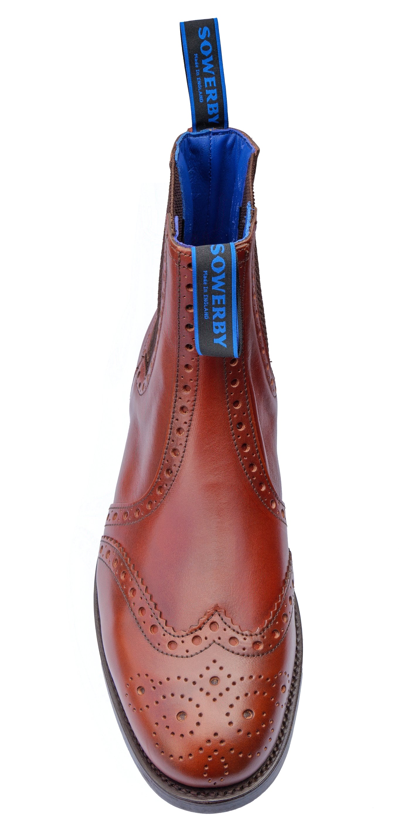 Sowerby Burford Tan Wax Leather Brogue Dealer Boots